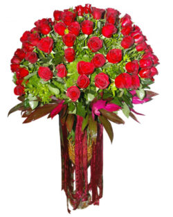 Vase with 100 red rose(special gift)